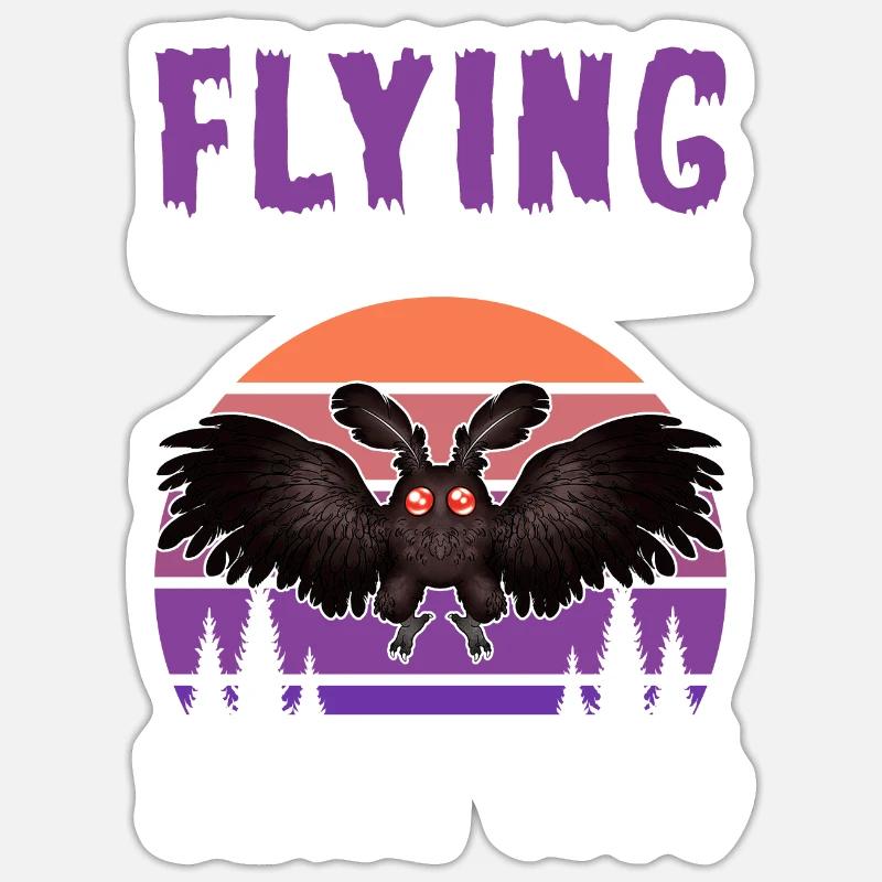 Cryptozoologie de Mothman Crypttide - Sticker taille S (10 x 10 cm) - blanc mat