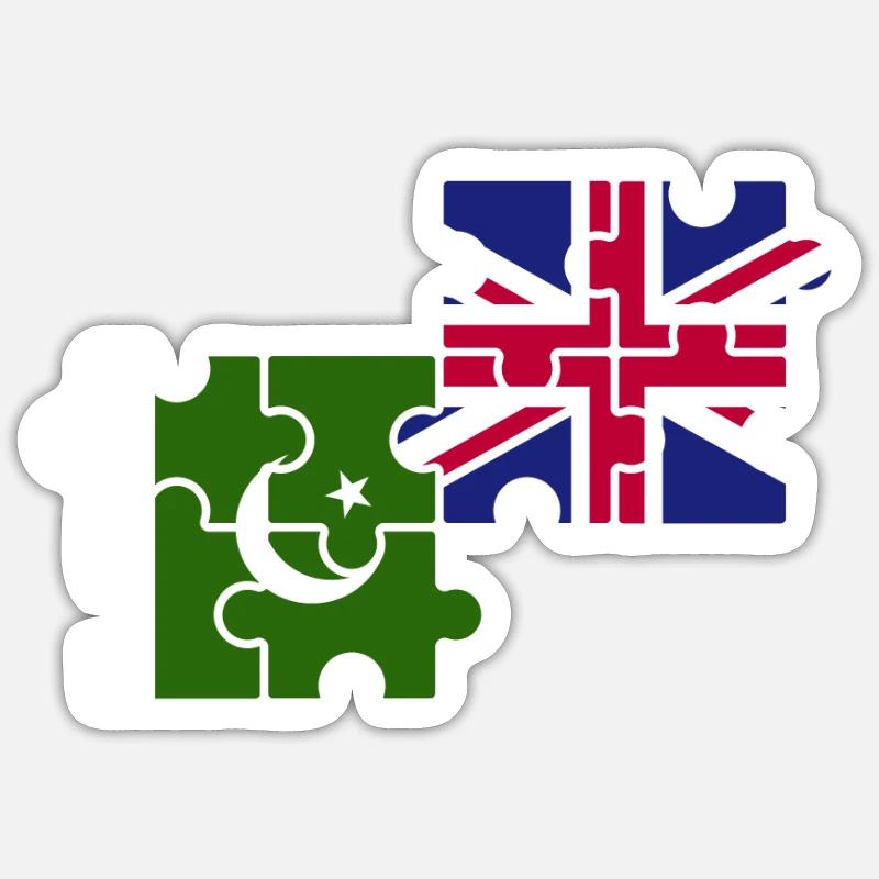 Pakistan UK Flag British Pakistani Sticker size S (10 x 10 cm)
