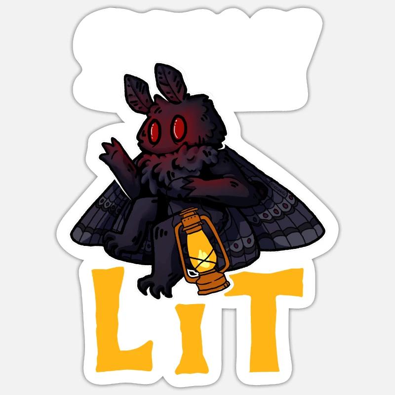 Mothman Kryptide Kryptozoologie - Sticker Größe S (10 x 10 cm) - Mattweiß
