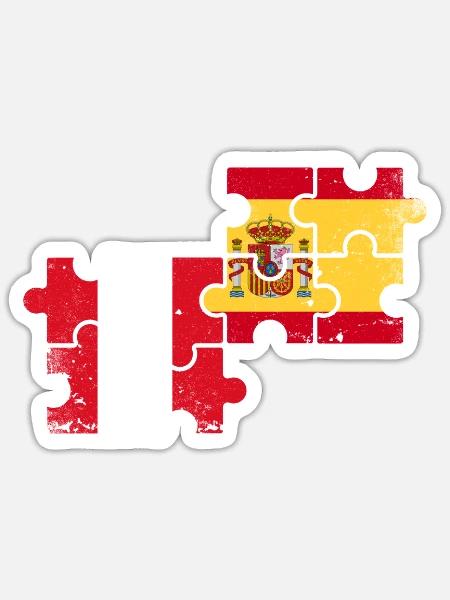 Peru Spanien Vintage Flagge Spanier Peruaner - Sticker Größe S (10 x 10 cm) - Mattweiß