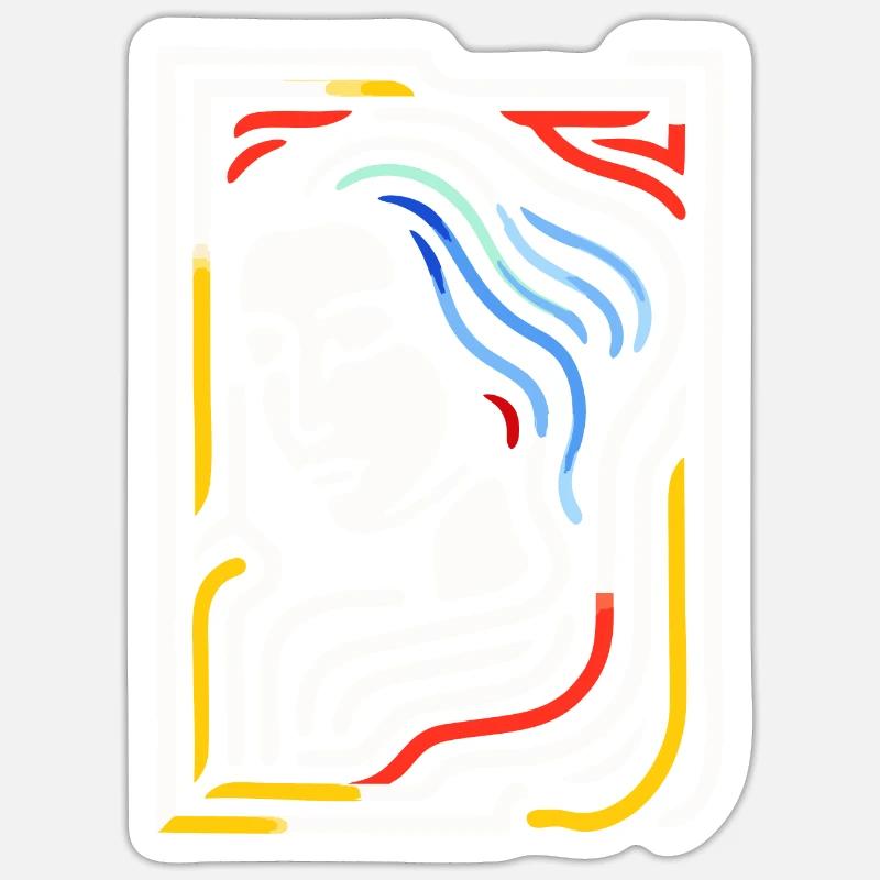 Le beau labyrinthe - Sticker taille S (10 x 10 cm) - blanc mat