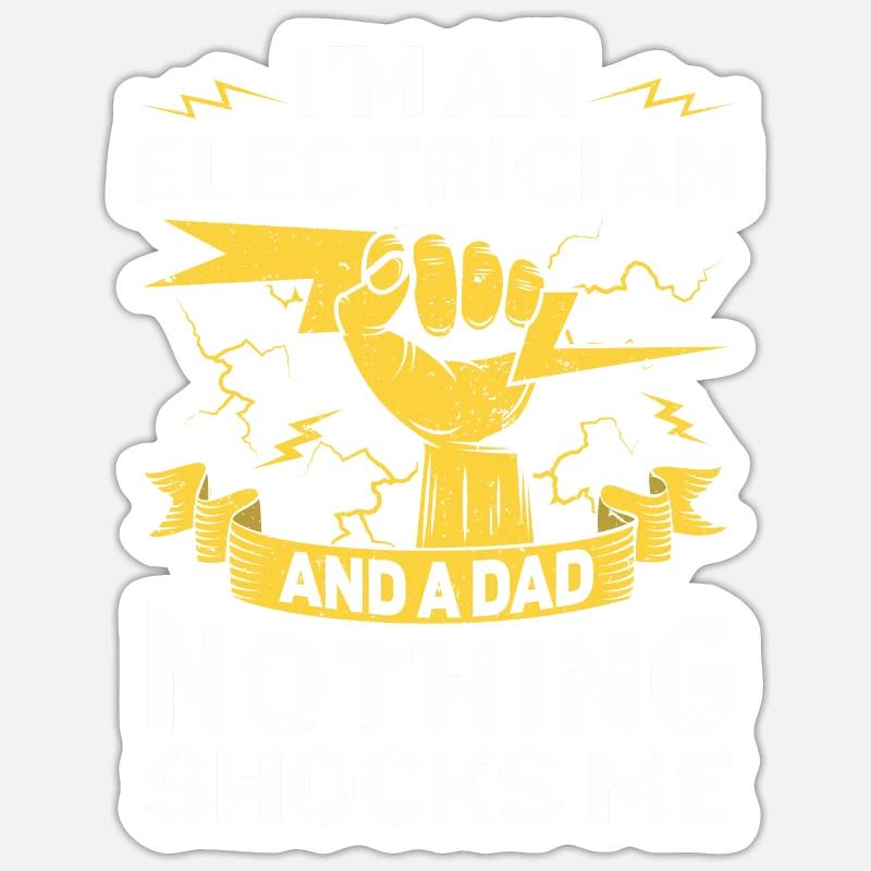 Elektriker Geschenk - Sticker Größe S (10 x 10 cm) - Mattweiß
