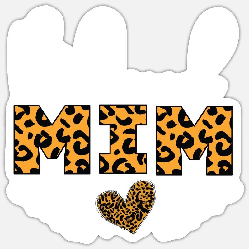 Gesegnet Mim Leopard; Mutter, Oma; Muttertag Sticker Größe S (10 x 10 cm)