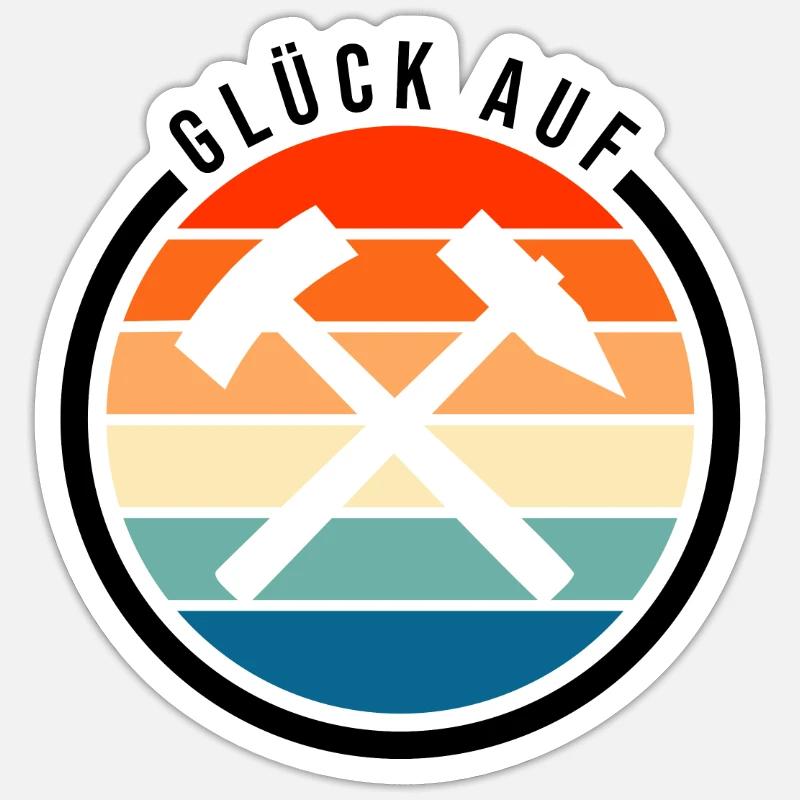 Glück auf Arzgebirg - Sticker Größe S (10 x 10 cm) - Mattweiß