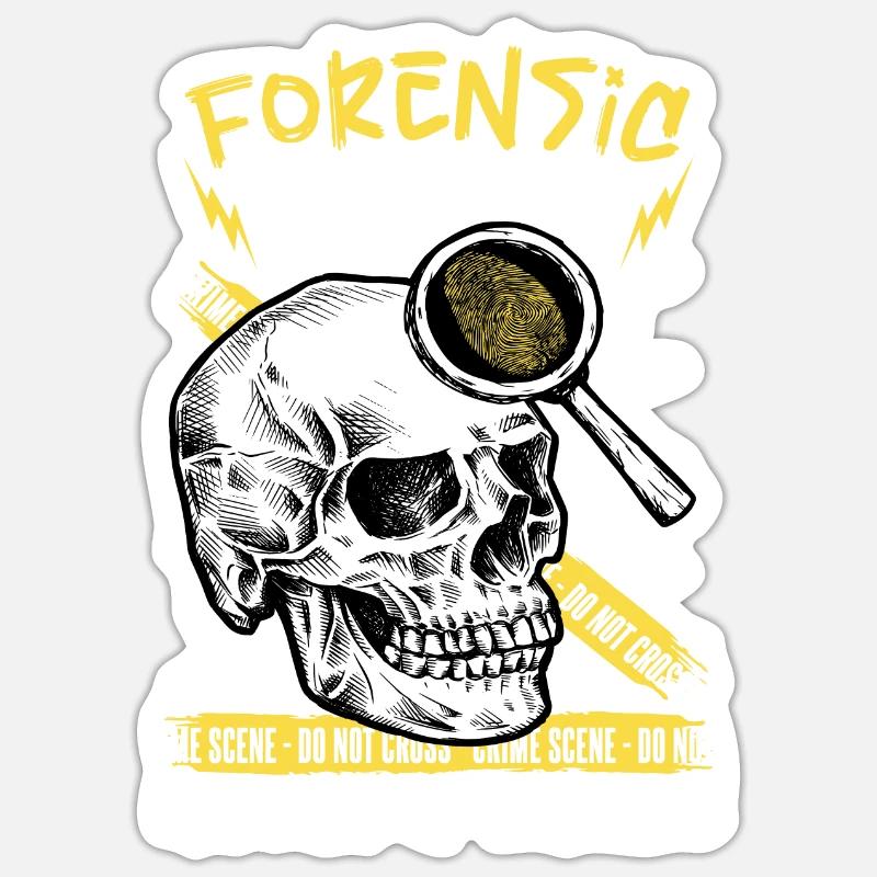 Pathologe, Forensik-experte, Tatortanalytiker - Sticker Größe S (10 x 10 cm) - Mattweiß