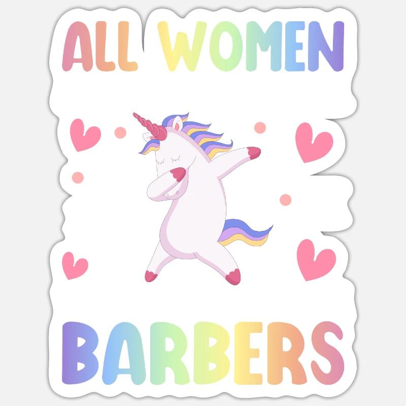 Coiffeur - Sticker taille S (10 x 10 cm) - blanc mat