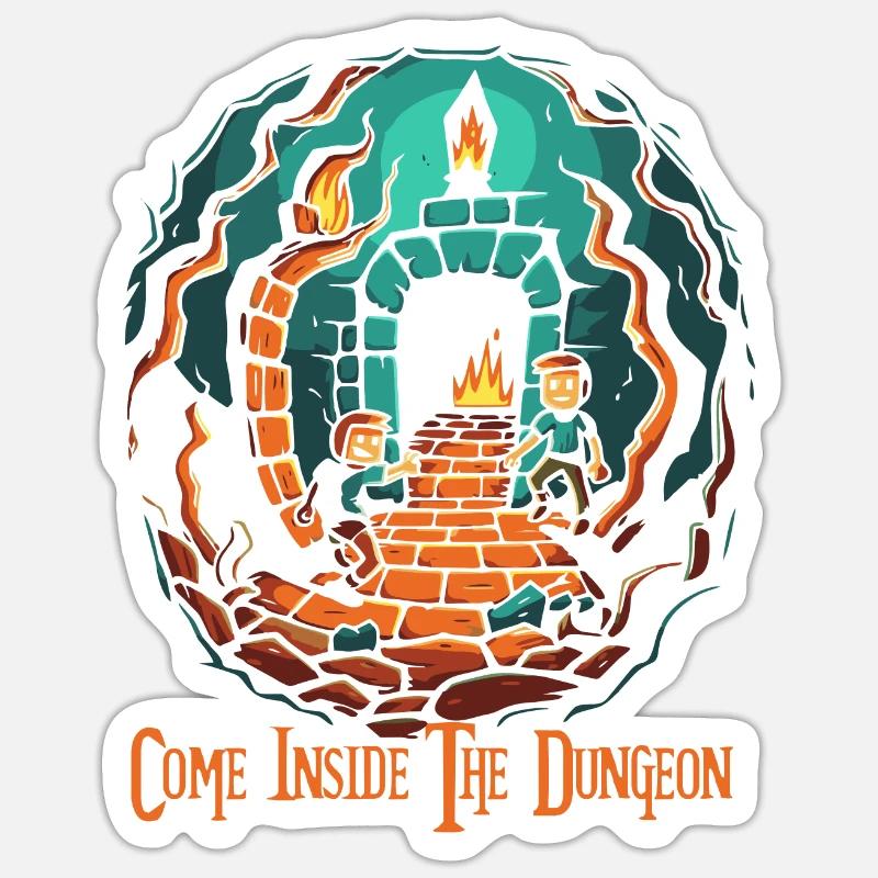 Entrez dans le donjon - Sticker taille S (10 x 10 cm) - blanc mat