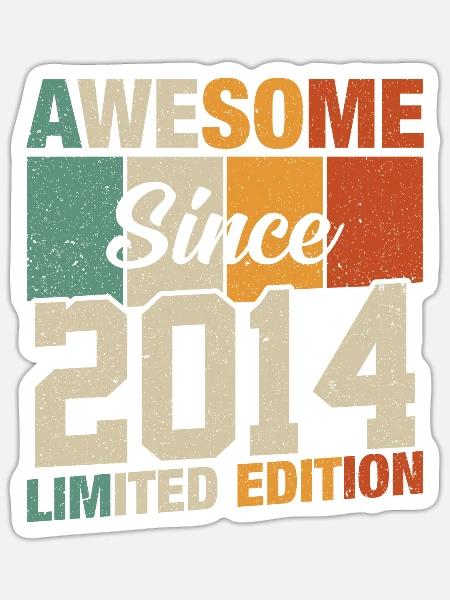 Legendäres 2014 Geboren - Sticker Größe S (10 x 10 cm) - Mattweiß