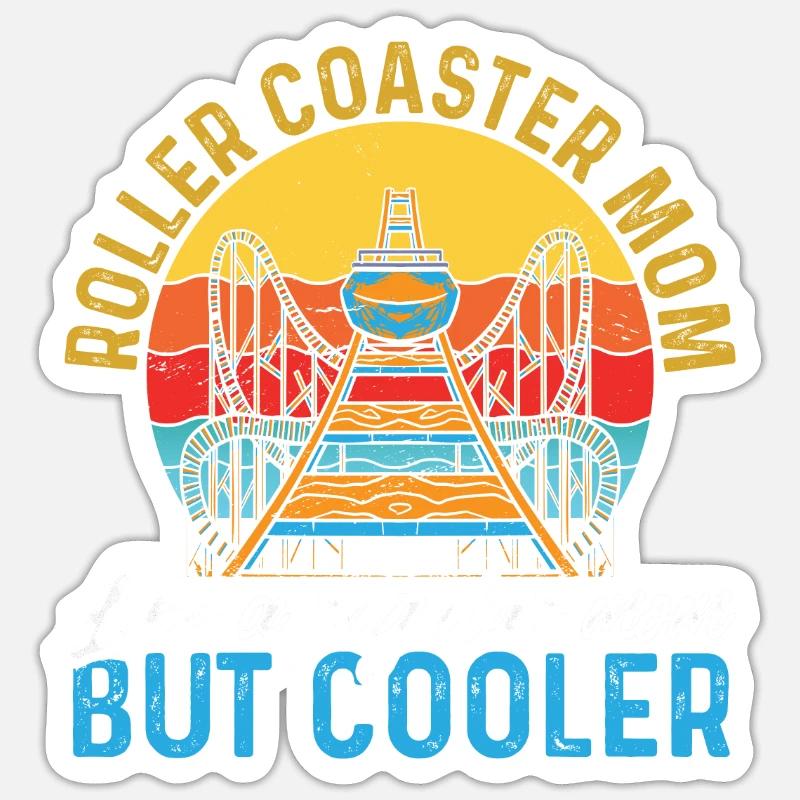 Achterbahn Rollercoaster Freizeitpark Sticker Größe S (10 x 10 cm)