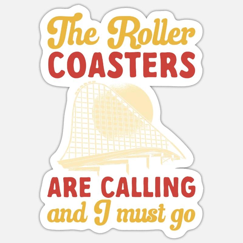 Achterbahn Rollercoaster Freizeitpark - Sticker Größe S (10 x 10 cm) - Mattweiß
