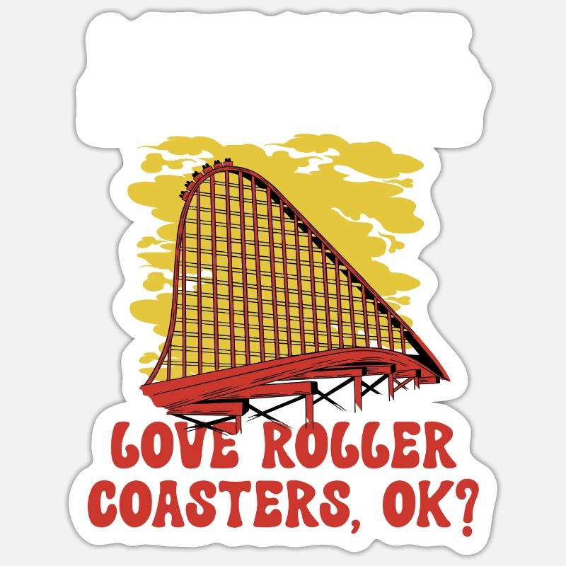 Achterbahn Rollercoaster Freizeitpark Sticker Größe S (10 x 10 cm)