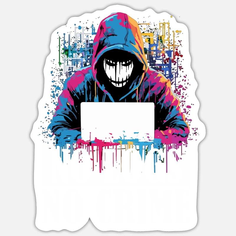 Code du hacker éthique : Pas de journal, pas de - Sticker taille S (10 x 10 cm) - blanc mat