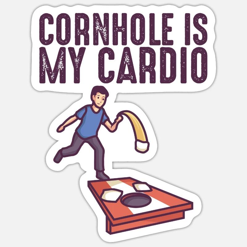 Cornhole est mon cardio cornhole sacs Cornhole - Sticker taille S (10 x 10 cm) - blanc mat