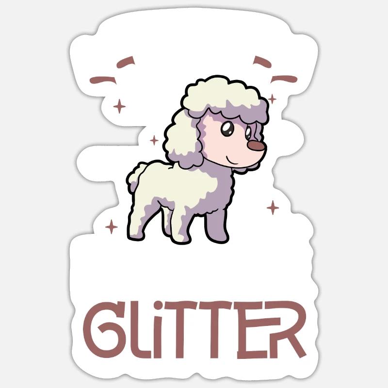 Poodle Glitter - Sticker size S (10 x 10 cm) - white matte