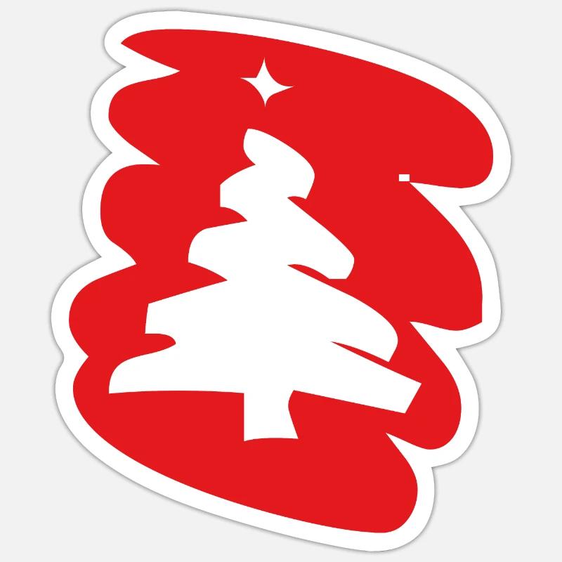 Weihnachtsbaum - Sticker Größe S (10 x 10 cm) - Mattweiß