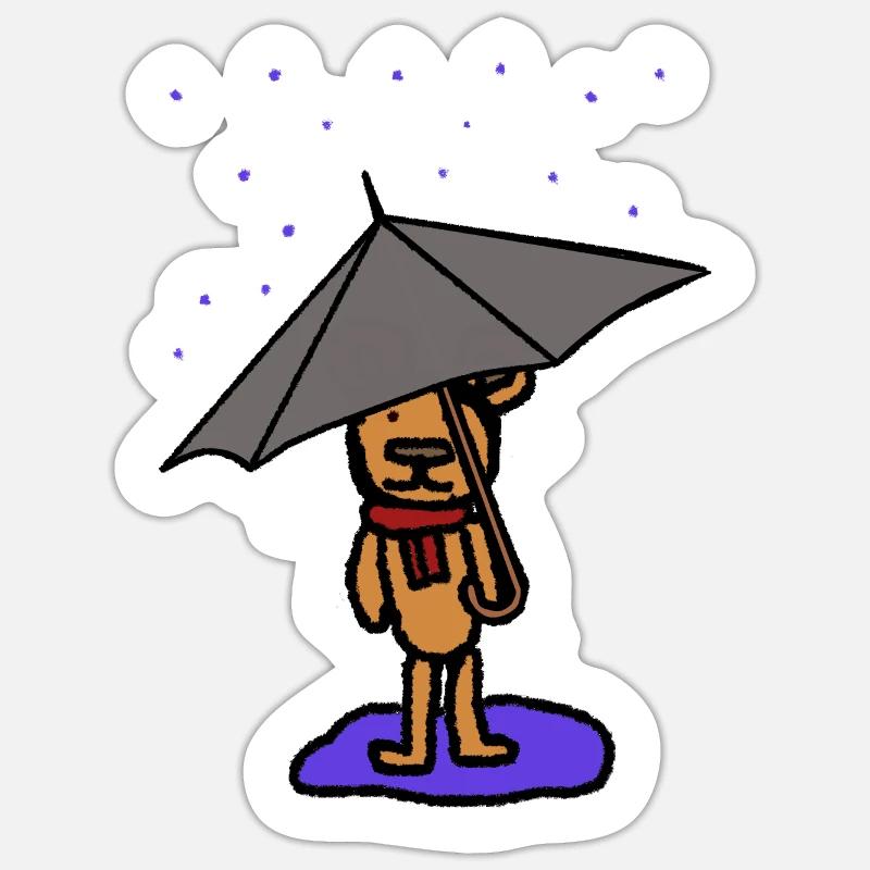 Teddy Bear, Severe Weather, Bear, Rain, Weather, October, Autumn Sticker size S (10 x 10 cm)
