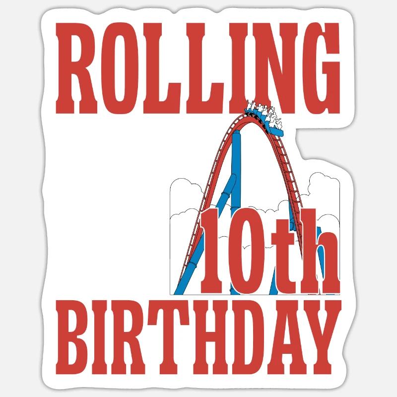 Achterbahn Rollercoaster Freizeitpark - Sticker Größe S (10 x 10 cm) - Mattweiß