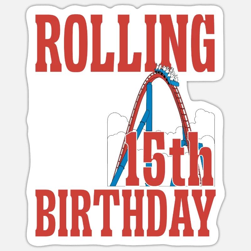 Achterbahn Rollercoaster Freizeitpark - Sticker Größe S (10 x 10 cm) - Mattweiß