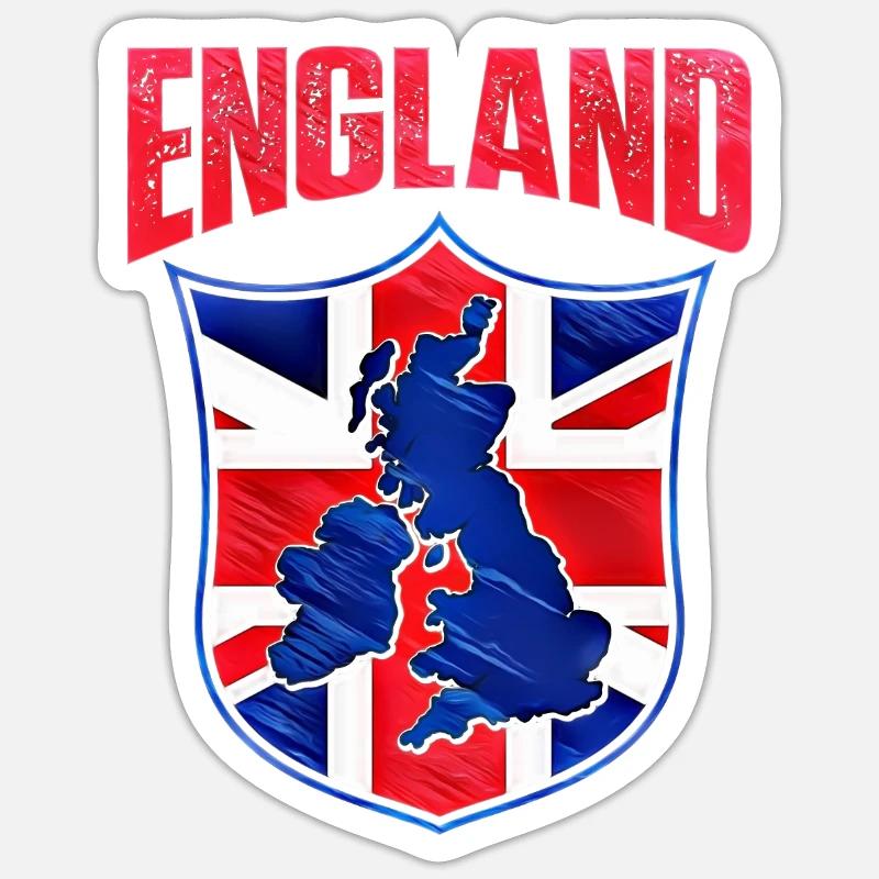 Angleterre - Sticker taille S (10 x 10 cm) - blanc mat