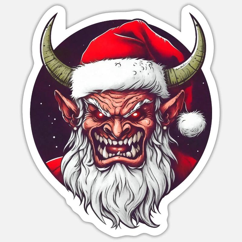 Weihnachtsdämon Sticker Größe S (10 x 10 cm)