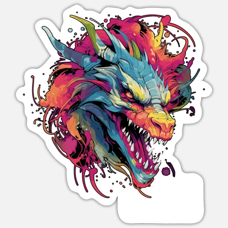 Colorful Kali Linux Dragon Design for DevOps & Sticker size S (10 x 10 cm)