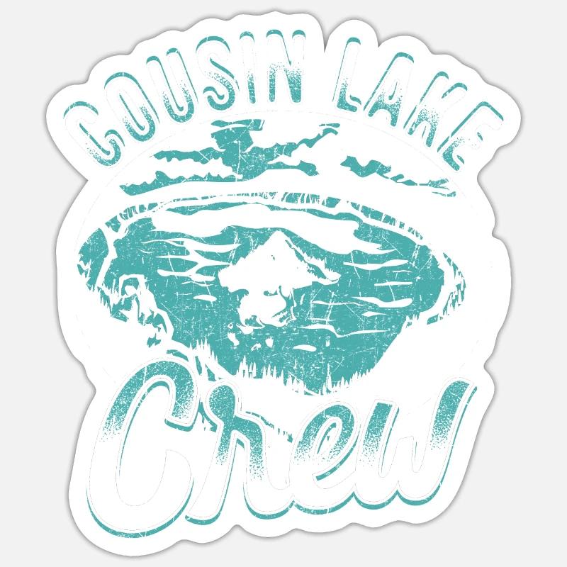 Équipage du lac Cousin - Sticker taille S (10 x 10 cm) - blanc mat
