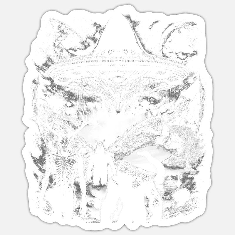 Cryptozoology Cryptids Crew - Sticker size S (10 x 10 cm) - white matte