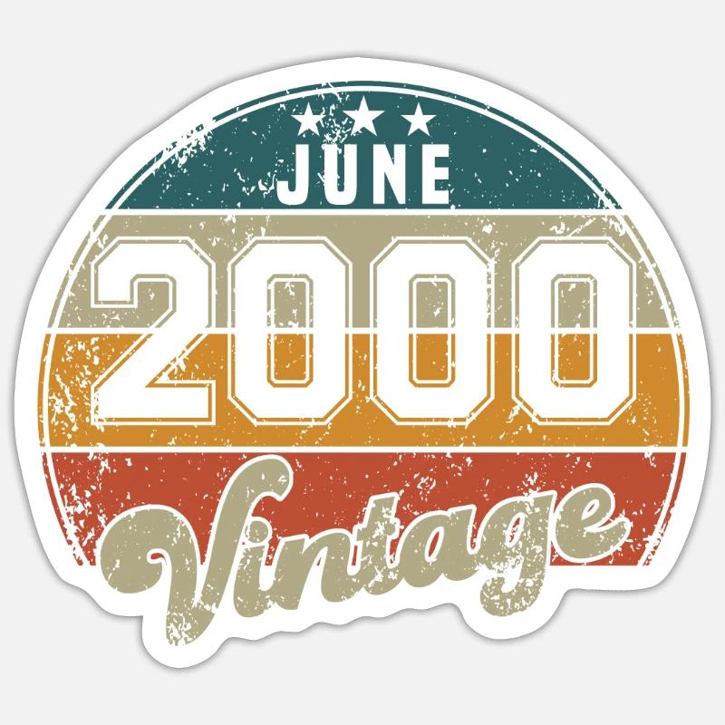 Vintage Geburtstag - Juni 2000 - Geschenkidee Sticker Größe S (10 x 10 cm)