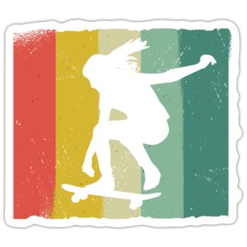 Skateboarding Skater Skateboard Skateboarder - Sticker Größe S (10 x 10 cm) - Mattweiß - Vorne