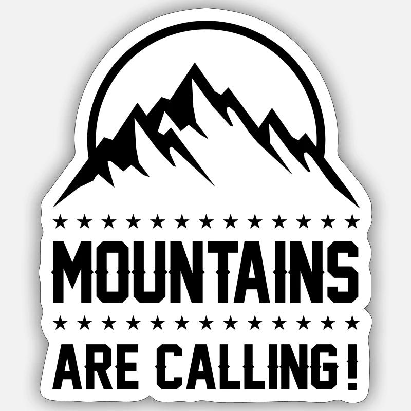 mountains are calling - Sticker Größe S (10 x 10 cm) - Mattweiß