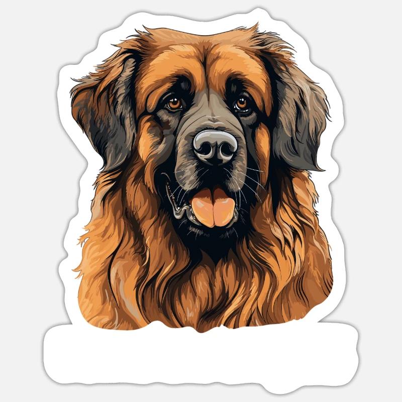 Leonberger - Sticker Größe S (10 x 10 cm) - Mattweiß