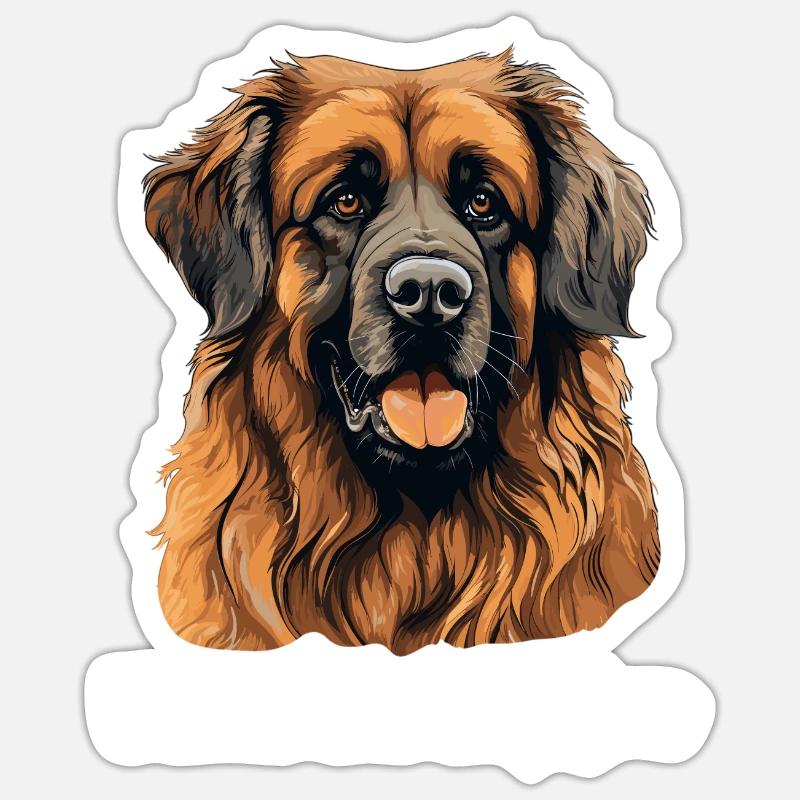 Leonberg - Sticker taille S (10 x 10 cm) - blanc mat