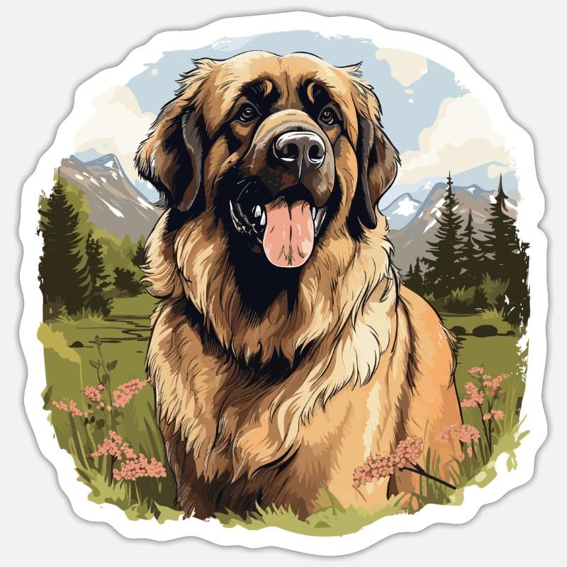 Leonberg - Sticker taille S (10 x 10 cm) - blanc mat
