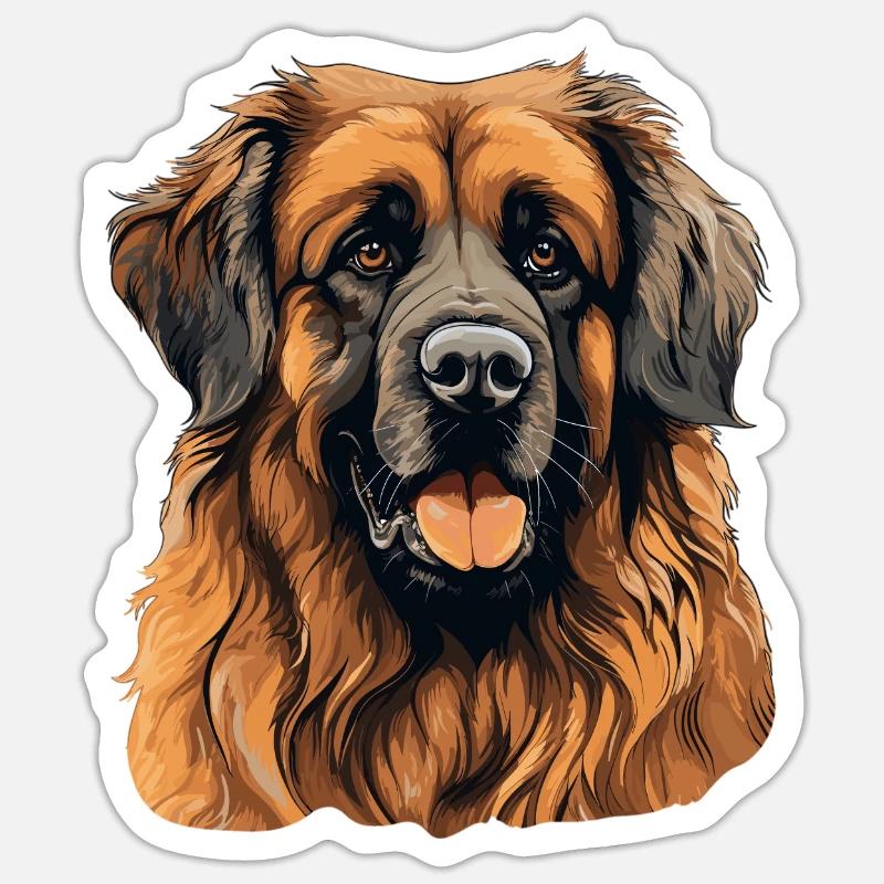Leonberg - Sticker taille S (10 x 10 cm) - blanc mat