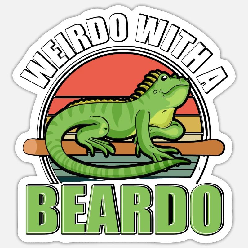 Weirdo With A Beardo Eidechse Gecko Haustier Sticker Größe S (10 x 10 cm)