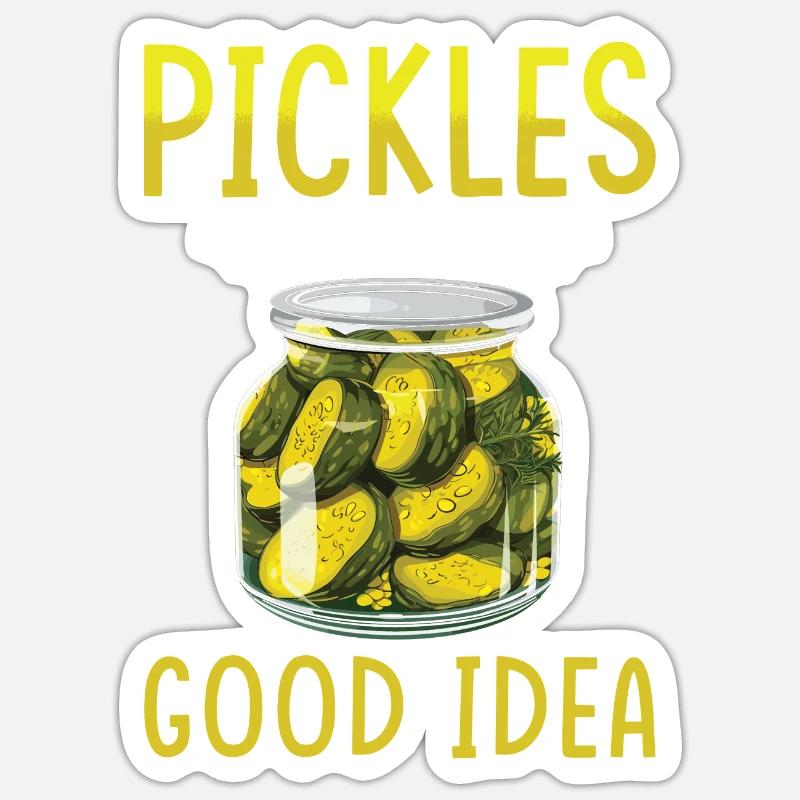 Pickles Lover concombre mariné cadeau - Sticker taille S (10 x 10 cm) - blanc mat