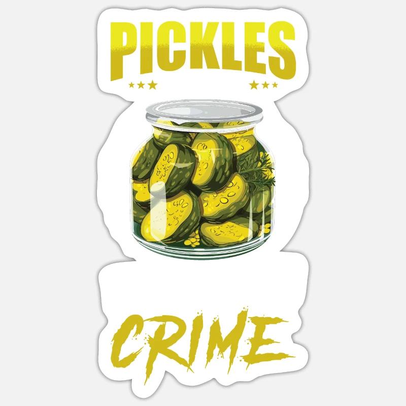 Pickles Lover concombre mariné cadeau - Sticker taille S (10 x 10 cm) - blanc mat