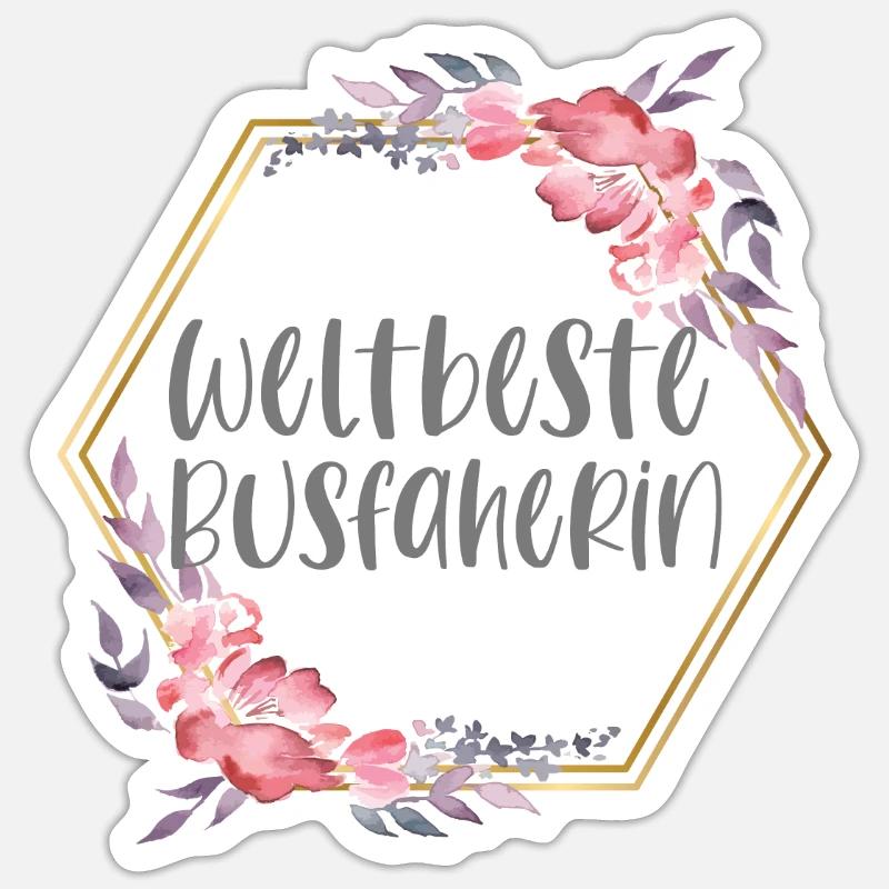 Busfahrerin Bus Beruf Geschenk - Sticker Größe S (10 x 10 cm) - Mattweiß