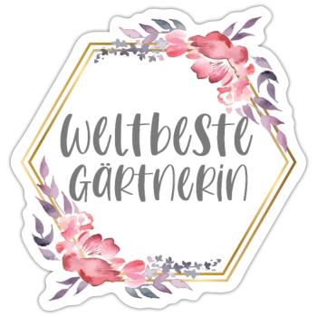 Gärtnerin Garten Gärtnern Gartenarbeit Geschenk - Sticker Größe S (10 x 10 cm) - Mattweiß - Vorne