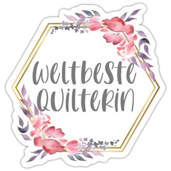 Quilterin Quilten Mädchen GEschenk - Sticker Größe S (10 x 10 cm) - Mattweiß - Vorne