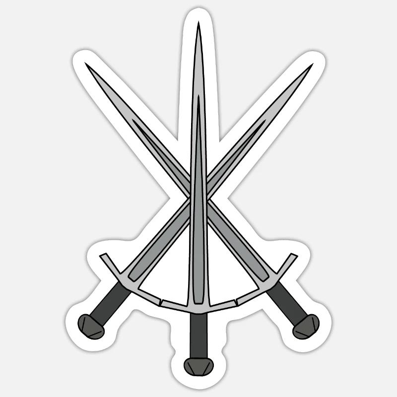 Épées Sabre Épée Combat Roi Sticker taille S (10 x 10 cm)