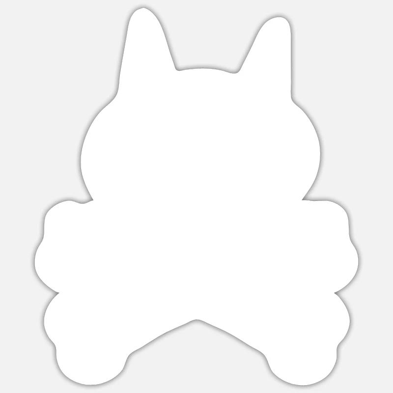 Chat squelette - Sticker taille S (10 x 10 cm) - blanc mat