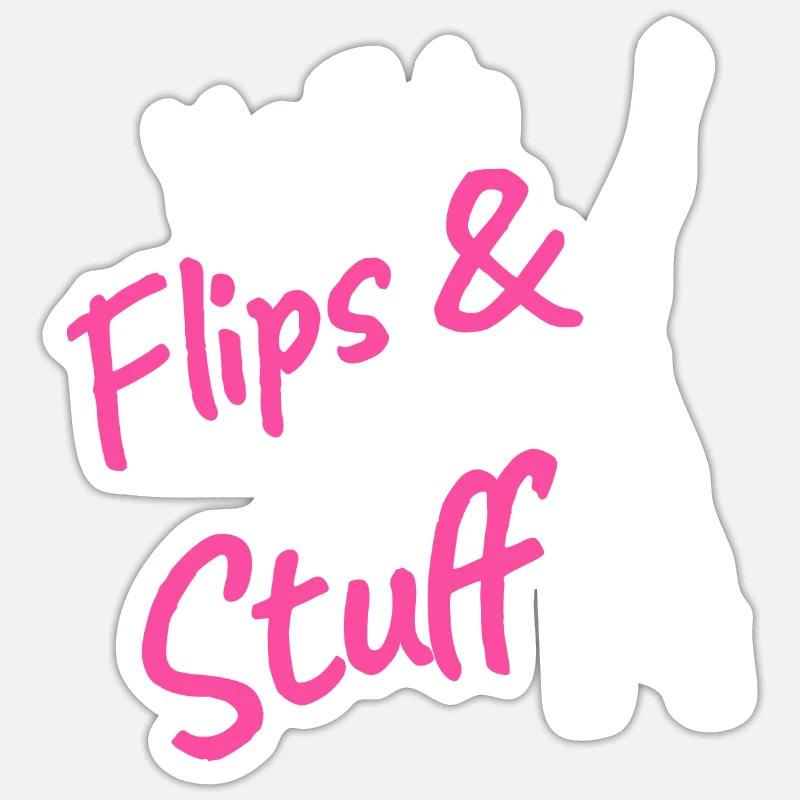 Yes I do flips & stuff - Sticker Größe S (10 x 10 cm) - Mattweiß