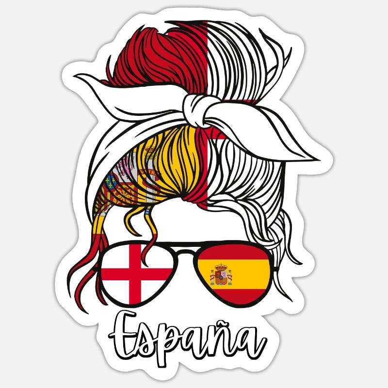 España Halb Spanisch Halb Englisch Mädchen Spanien Sticker Größe S (10 x 10 cm)