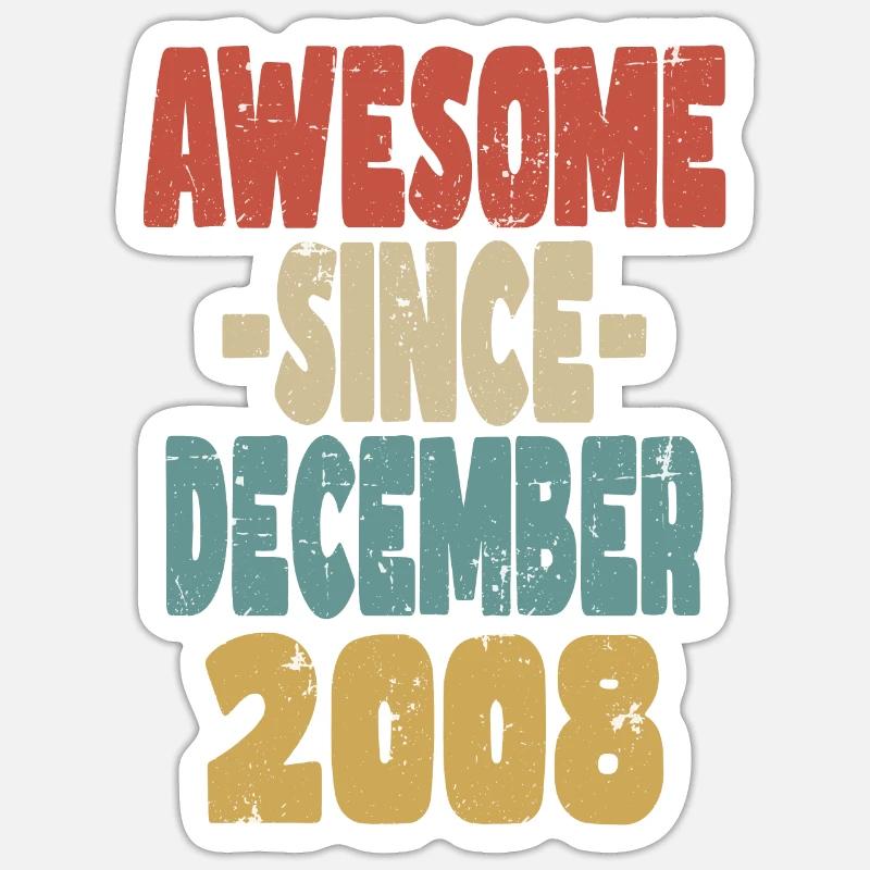 Awesome December 2008 - Sticker size S (10 x 10 cm) - white matte