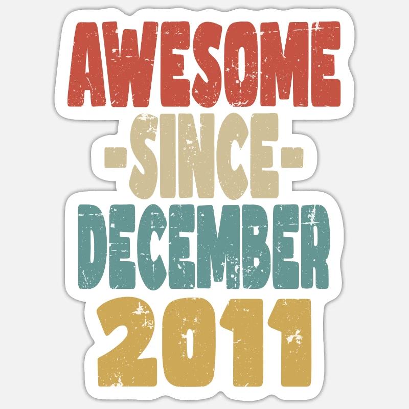 Génial Décembre 2011 - Sticker taille S (10 x 10 cm) - blanc mat
