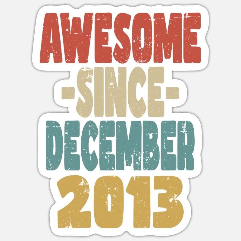 Awesome December 2013 - Sticker size S (10 x 10 cm) - white matte