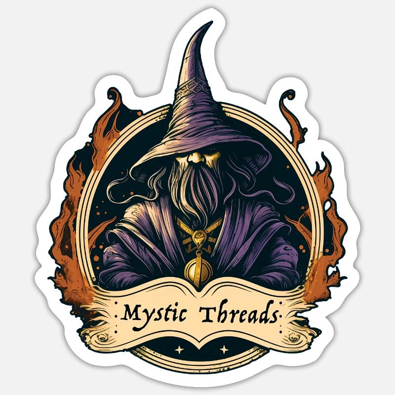 MYSTIC THREADS LOGO - Sticker Größe S (10 x 10 cm) - Mattweiß