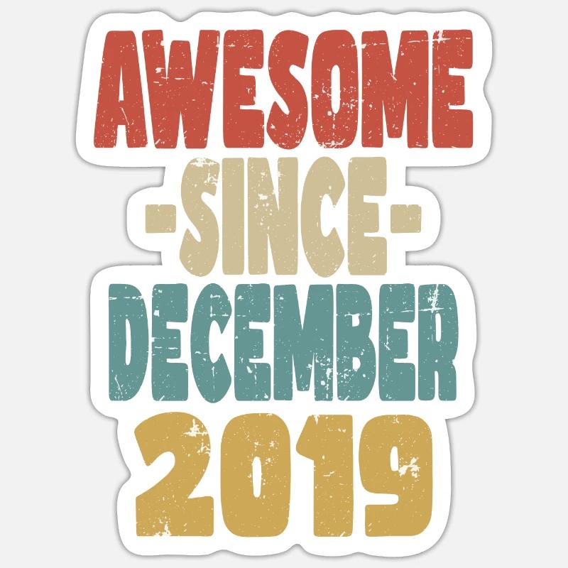 Fantastischer Dezember 2019 - Sticker Größe S (10 x 10 cm) - Mattweiß