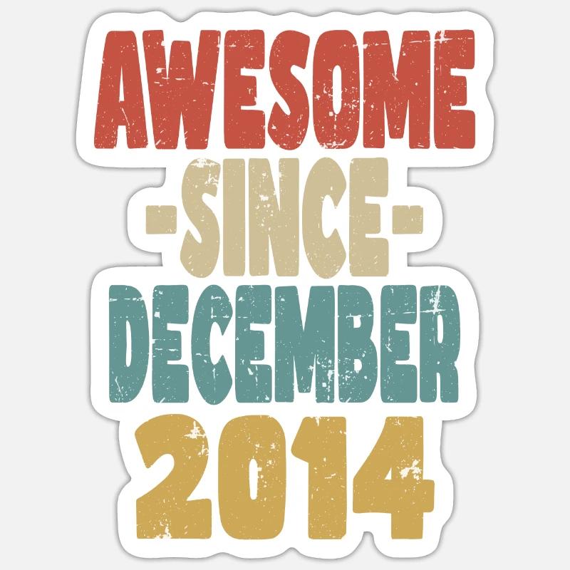 Génial Décembre 2014 - Sticker taille S (10 x 10 cm) - blanc mat